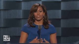 First lady Michelle Obama on bullies: 'We they go low, we go high'