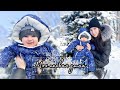 VLOG: ДАМИРА ПЕРВЫЙ СНЕГ! ВЫШЛИ ГУЛЯТЬ! / 07.02.2020