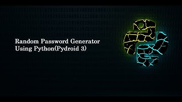 Random password generator (Using Python)😃😃😃