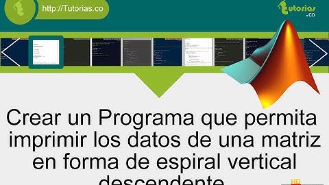 arrays – matLab (espiral vertical descendente)