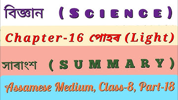 Class 8 Science Chapter 16 Light SUMMARY Assamese Medium|বিজ্ঞান অধ্যায় ১৬ পোহৰ সাৰাংশ অষ্টম শ্ৰেণী