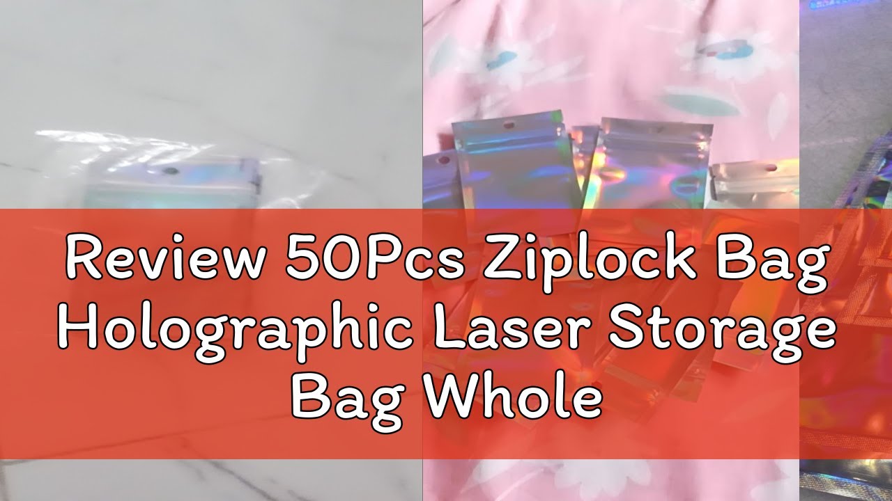 Review 50Pcs Ziplock Bag Holographic Laser Storage Bag Wholesale Gift ...