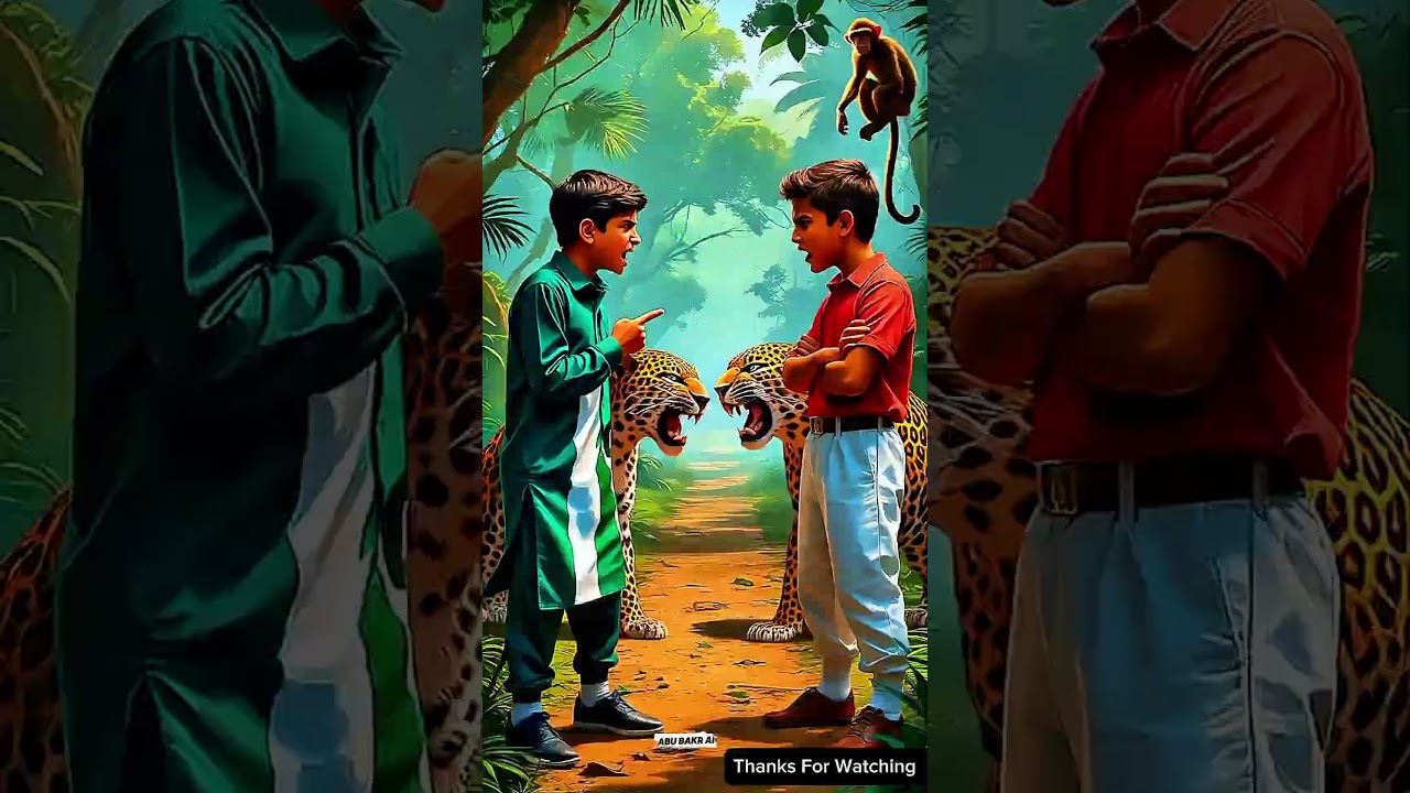 Pakistan Vs Indian Leopard 🐆| #viral #cartoon #noviews #abubakrai #story #imdvspak #kids #fun #pak