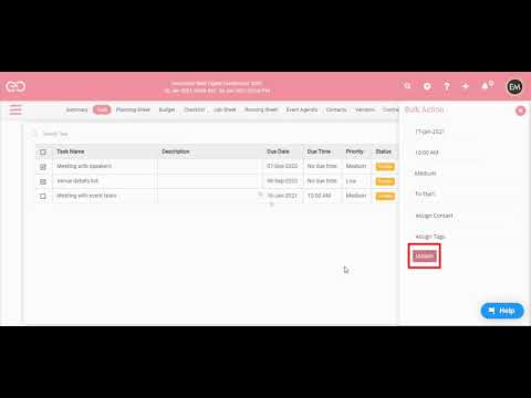 How Bulk actions,edit and delete of task?