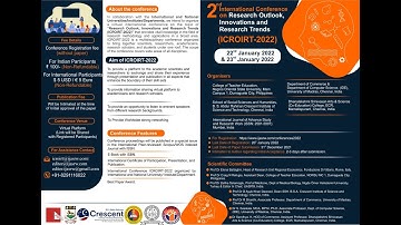 Coming Soon!! ICROIRT-2022 ## 2nd Virtual International Conference