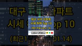 대구 서구 아파트 시세 하락 Top 10 (최근1달~24.01.14)