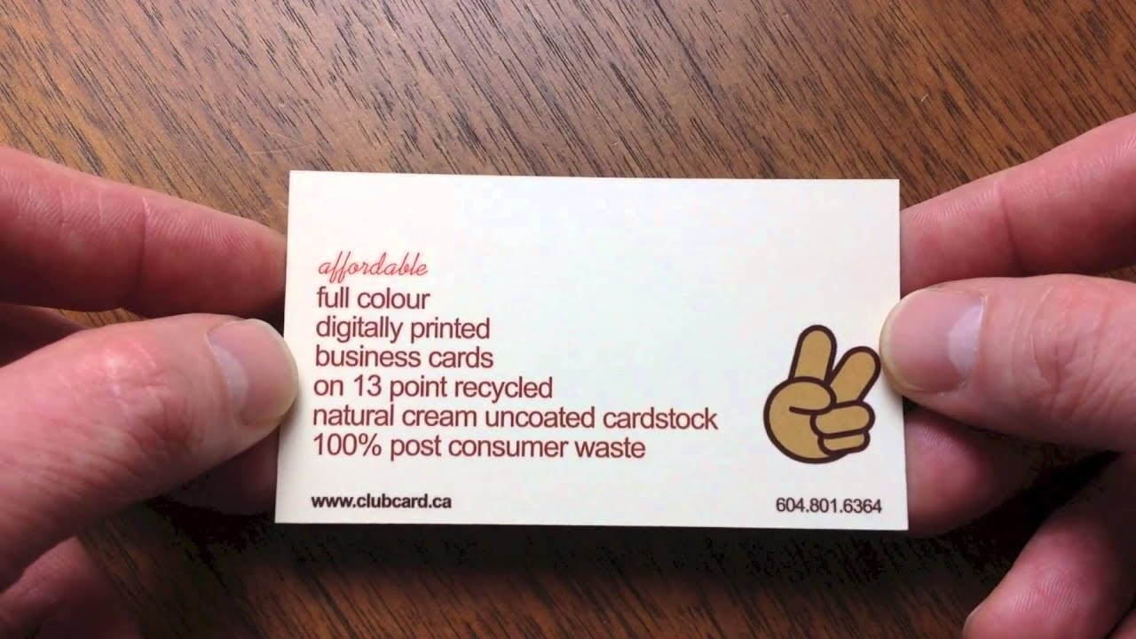 Clubcard Printing Canada 13 point natural cream un-coated cardstock | Clubcard TV
