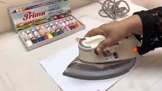 Ironing technique for emboss fabric paints #embossingprint screenshot 3