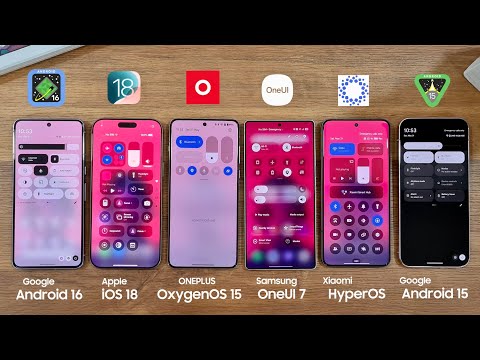 Android 16 vs iOS 18 vs OneUI 7 vs OxygenOS vs Xiaomi HyperOS - Control Centre Edit Feature!