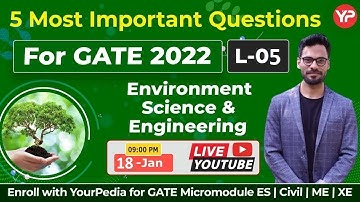 5 Most Important Questions of Env Science  for GATE 2022 | Lec 5 | GATE 2022 ES Free Videos