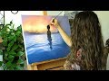 Oil Painting Time Lapse |"Blue Lagoon" | Lena's Art Diary