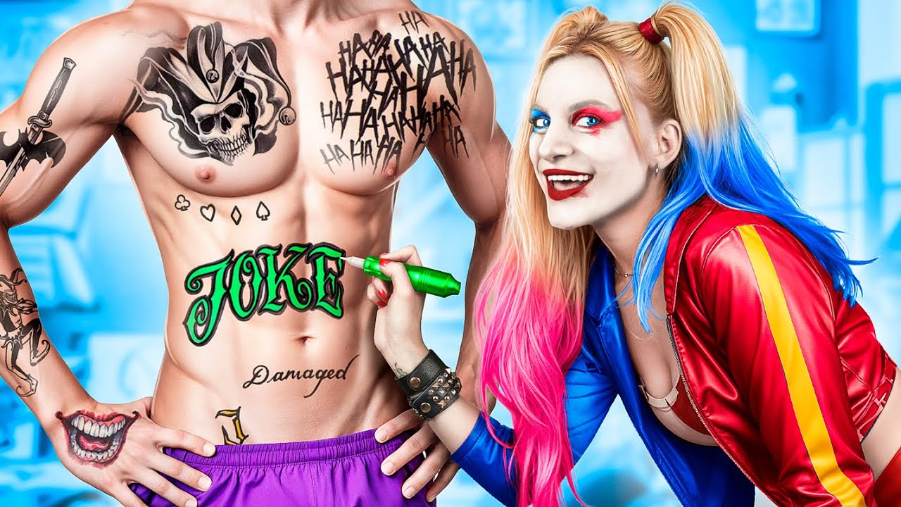 Harley Quinn Tattoo Studio For Superheroes - YouTube