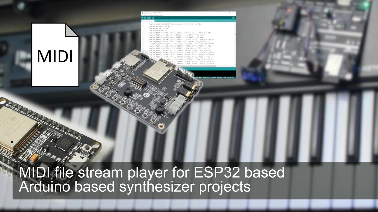MIDI file stream player for ESP32 based Arduino based synthesizer projects  - YouTube