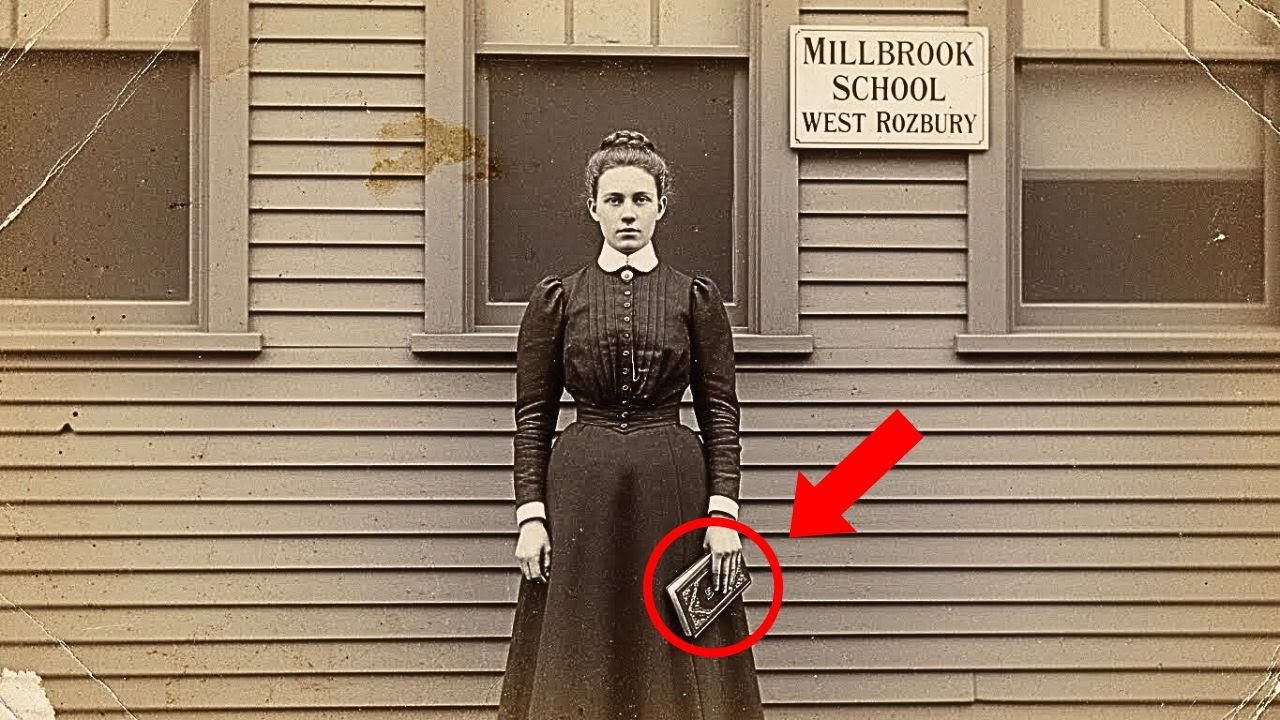 In September 1889, a young teacher named Eleanor Hayes posed for a formal portrait outside a rural Massachusetts schoolhouse, one hand resting against her waist as she held a small book. More than...