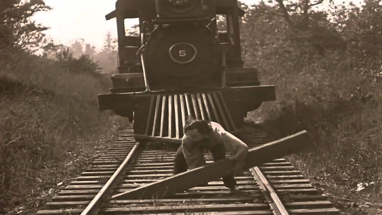 Buster Keaton Clearing The Railroad Ties Youtube