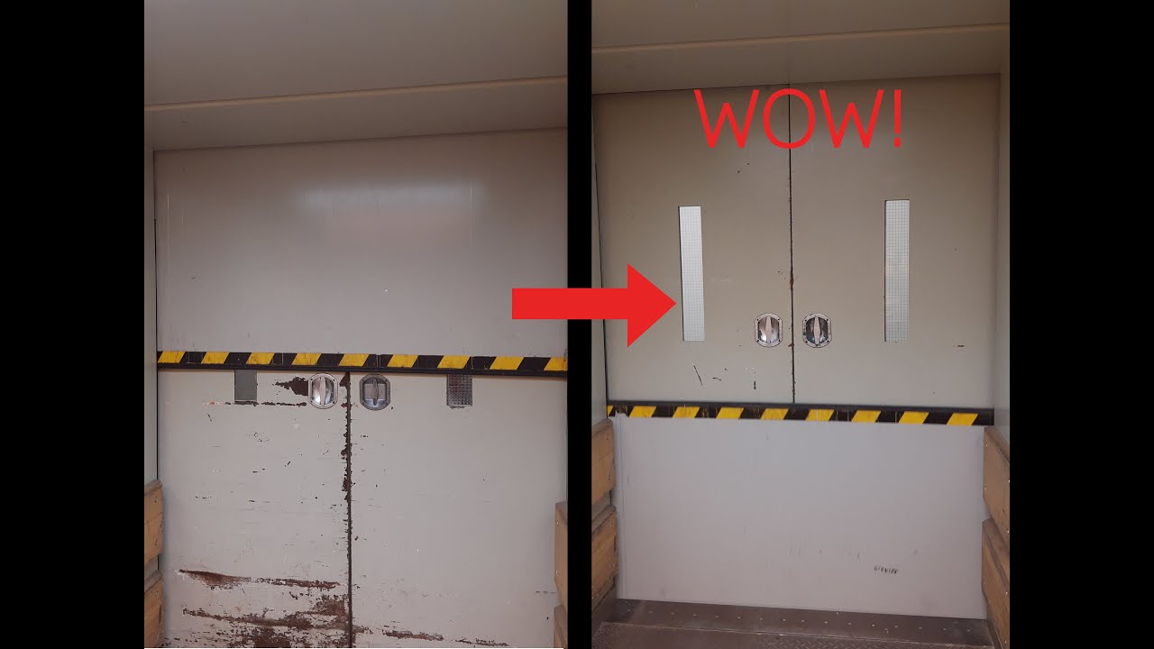 Inner doors special! 1969 freight elevators at Hamburger Meile shopping center, Germany