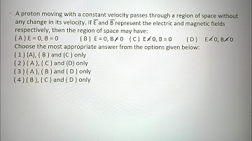 #jee main 2024, a proton moving with a constant velocity passes through a region without any change