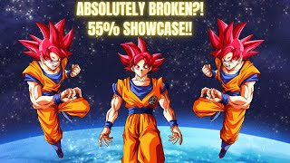 Better Than Gamma 1?? 55% Level 1 Links Phy God Goku Showcase Dbz Dokkan Battle