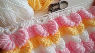 غرزة الفراشات الجديده لعمل شال بطانيه بالكروشيه Prominent Butterfly Stitch to Crochet Shawl Blanket