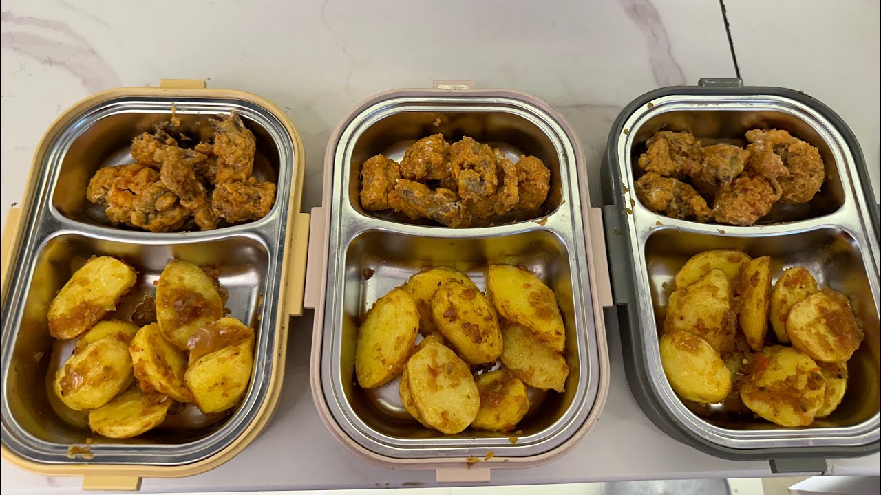 Potatoes with chicken dynamic recipe - my kids school lunch part 38 - ayzahcuisine