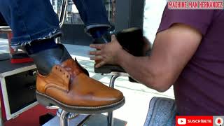 ASMR shoes color honey  restoring process