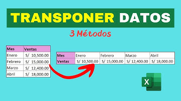 ¿Cómo pasar datos de una FILA a una COLUMNA en Excel?(TRANSPONER DATOS)-3 Métodos