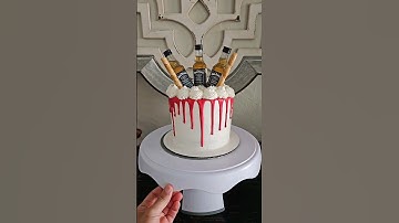 Red velvet whiskey bottle cake! #tennesseewhiskey #red velvet #cake #birthdaycake #cakedecorating