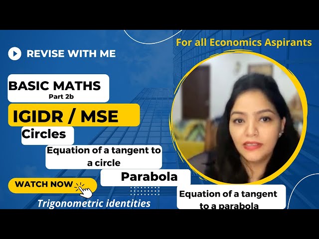 Basic Maths Revision | Part 3 | IGIDR  | MSE (Madras School of Economics)