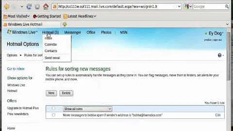Sorting rules in Hotmail to control spam