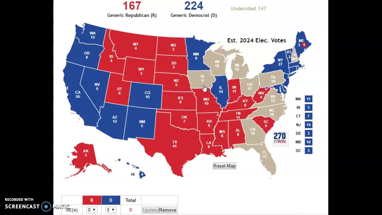 Generic 2024 Electoral Map Prediction YouTube