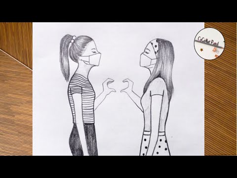 How to draw best friends / Easy BFF drawing / Pencil drawing tutorials... |  TikTok