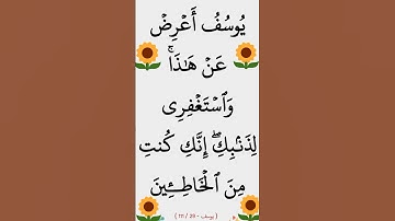 سورة يوسف الآية 29 #سورة_يوسف #القران_الكريم #ايات_قرانيه_قصيره #الشيخ_الحصري