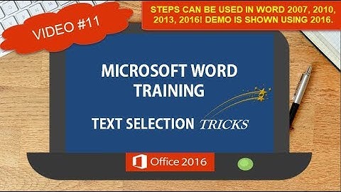 MICROSOFT WORD TEXT SELECTION TRICKS | FEATURING WORD 2016 | WORD TIPS TRICKS SHORTCUTS #11