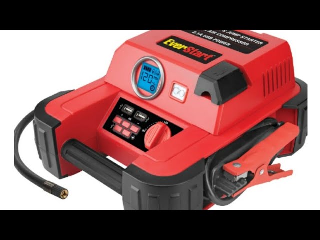 EverStart 750A Jump Starter with Reverse Polarity Alarm, 120 PSI Digital  Compressor, Clamps Included 