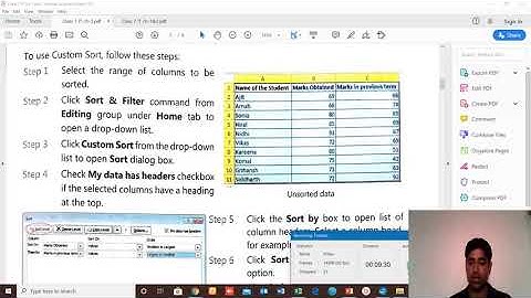 Class-VII | Ch-3 | More on Excel