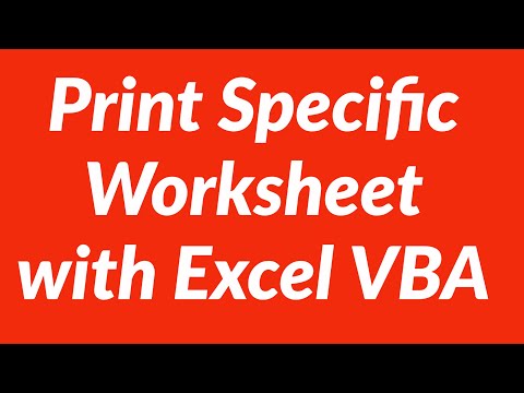 Print Specific Worksheet From Excel Workbook Youtube