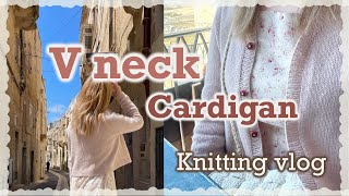 (eng) Knitting Vlog | V neck Cardigan FO🧶 Yeolmaedaleitel's Cone Yarn