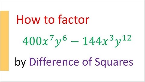 Factor by Differences of Squares Using the Table
