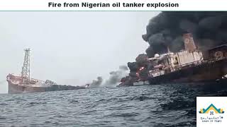 Fire from Nigerian oil tanker explosion