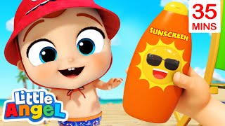 Baby John Learns About Sunscreen | + more Little Angel Kids Songs & Nursery Rhymes