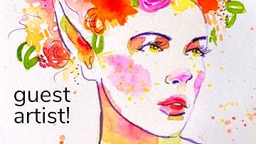 Gorgeous REALISTIC FAIRY Drawing Tutorial with Watercolor Flowers🧚‍♀️#50FunFabFairies Challenge