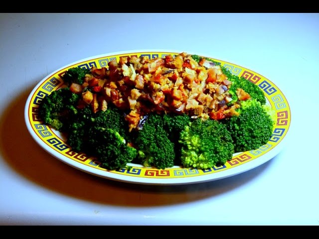 Steamed Broccoli with BBQ Pork | HAPPY WOK