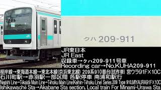 JR東日本 京浜東北線 209系910番台(試作車)走行音 JR East Negishi･Keihin-Tohoku Line Series209Type910 Running Sound