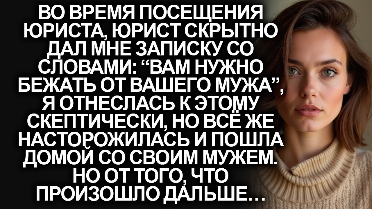 Юрист тайно дал мне записку со словами: “вам нужно бежать от вашего мужа”, когда мы вернулись домой…