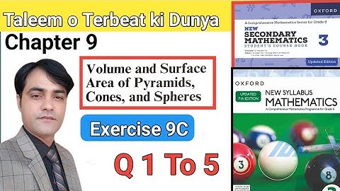 Exercise 9C, Q 1 To 5 II APS Maths 8th II New Secondary Math Book 3 I Volume and Surface of Pyramids