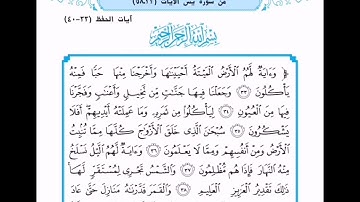 سورة يس من الآية ٣٣-٤٠   مكررة الصف الرابع الاعدادي