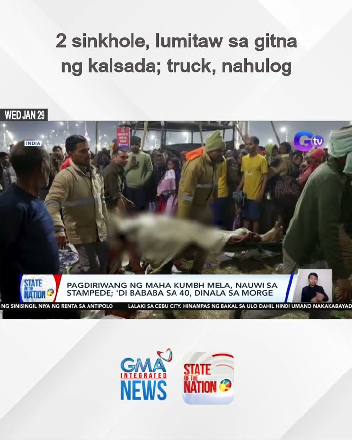 2 sinkhole, lumitaw sa gitna ng kalsada; truck, nahulog | SONA
