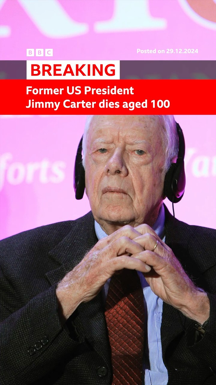 Former US President Jimmy Carter dies aged 100. #JimmyCarter #BBCNews
