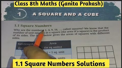 Class-8th Maths Ganita prakash Chapter 1 A Square And A Cube | 1.1Square And A Cube | Figure It Out