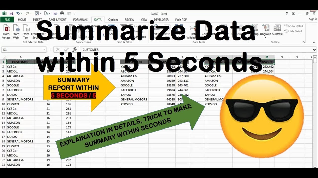 Update Learn 5 Seconds Summary Report in Excel